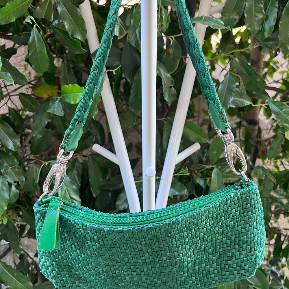 The SAK Green Woven Shoulder Bag